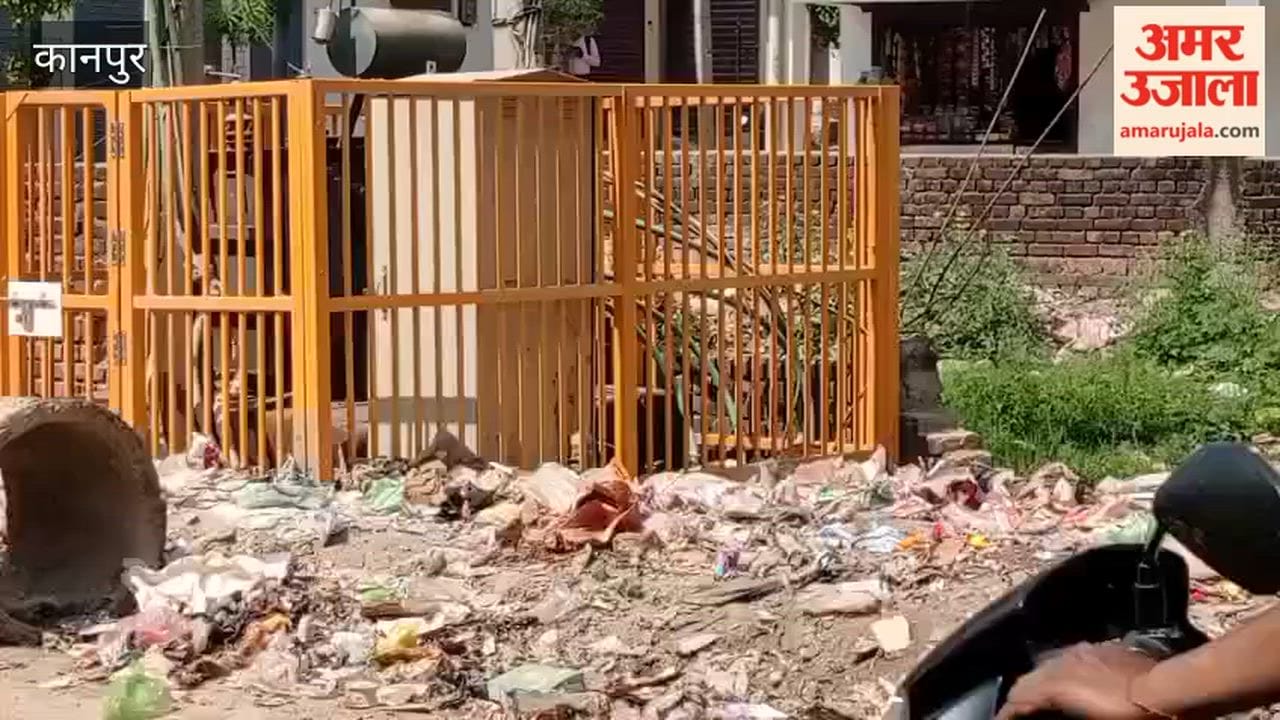 Kanpur: Garbage piled up near a transformer, posing a risk of accident