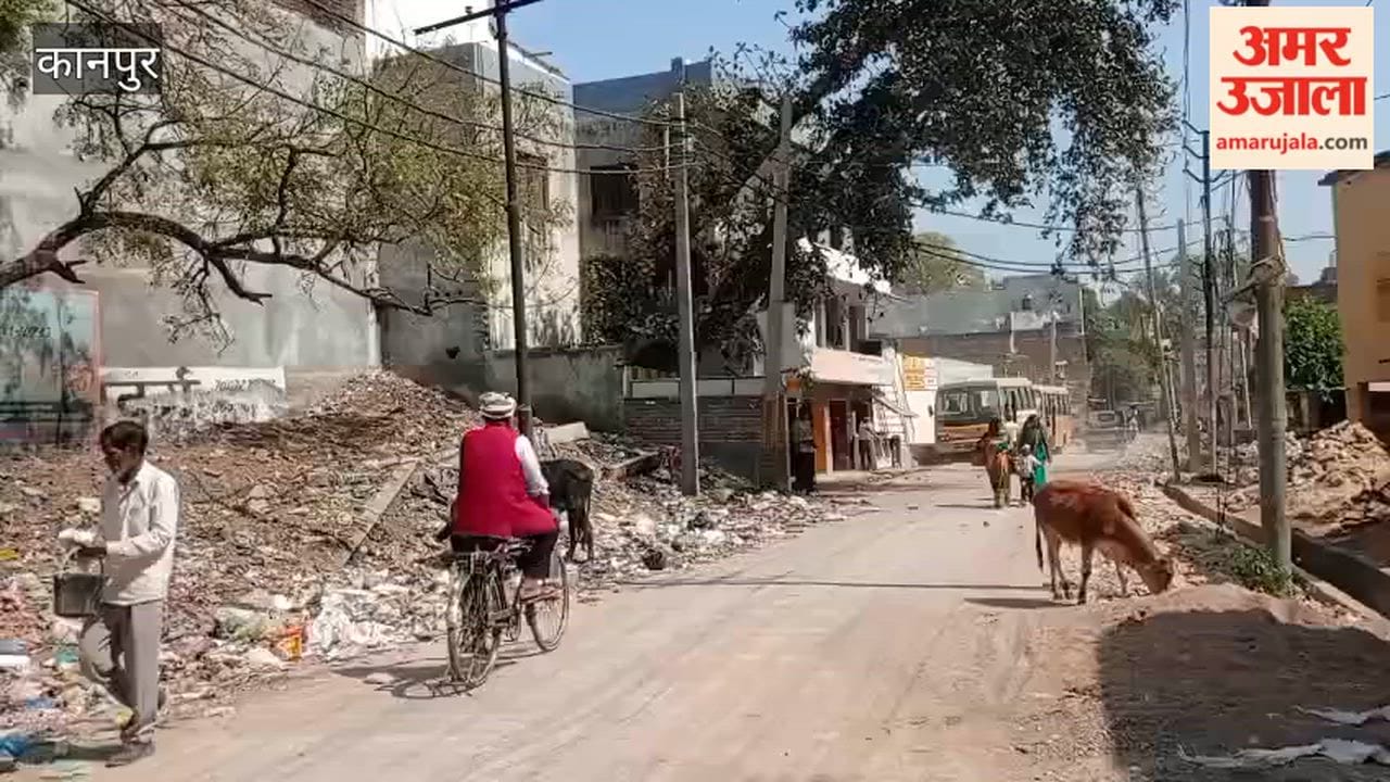 Kanpur: Piles of garbage near the board examination centre in Mandhana