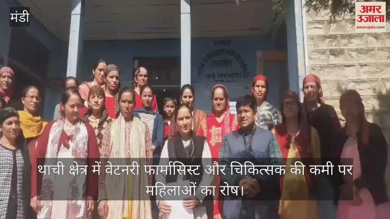 Mandi: Women protest against the lack of veterinary pharmacists and doctors in Thachi area
