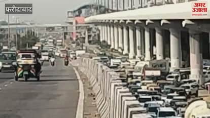 heavy traffic jam due to diwali-dhanteras festival in Faridabad