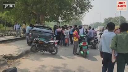 two people injured in car collides with bike and e-rickshaw at begumpur