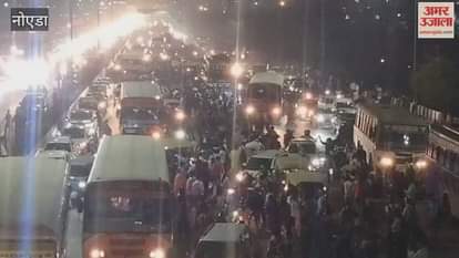 Traffic jam in Noida Sector 62 due to Dhanteras and Diwali