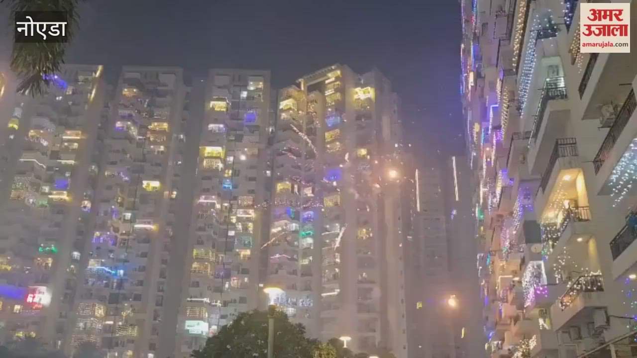 Diwali celebrations at Ace City Society in Greater Noida West, with fireworks in full swing