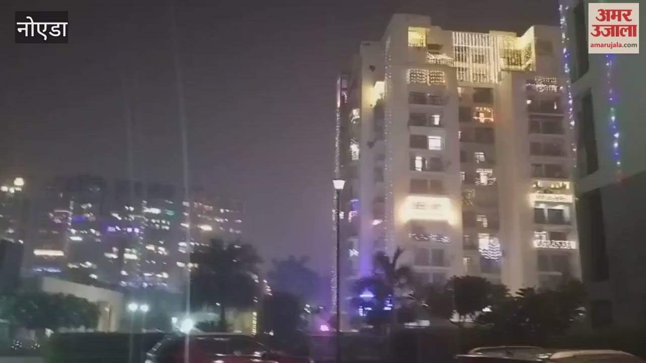 noida sector-119 decorated with colorful lights on festival of diwali