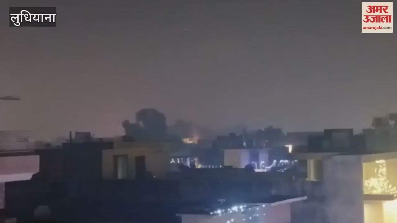 There was a lot of fireworks in Ludhiana  on the night of Diwali.