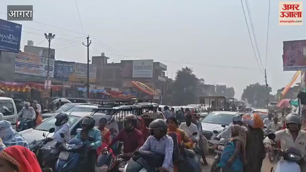 huge traffic jam on Hathras road on Bhai Dooj