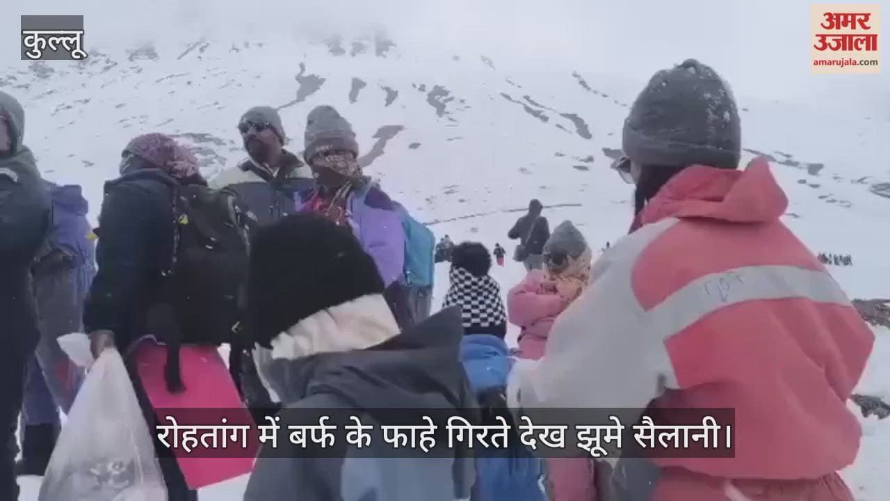 Tourists were thrilled to see snowflakes falling in Rohtang.