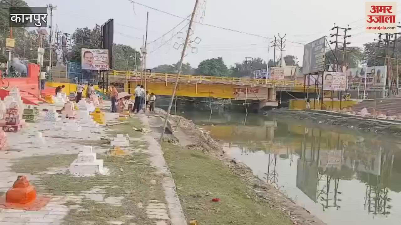 Preparations in full swing at the Chhath Puja Ghat located on the Panki Canal