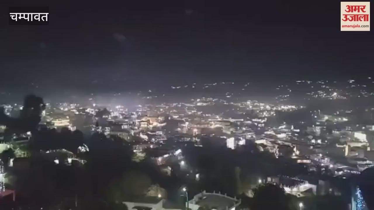 People set off fireworks on Diwali festival in Champawat