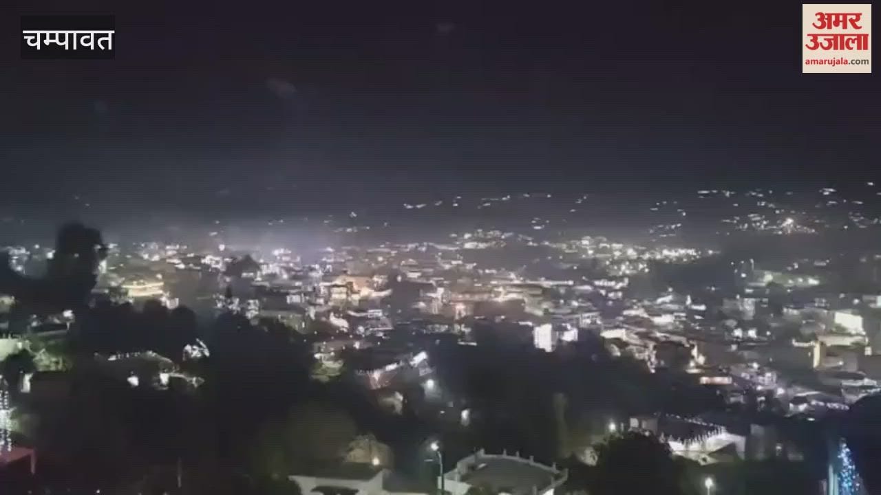 People set off fireworks on Diwali festival in Champawat