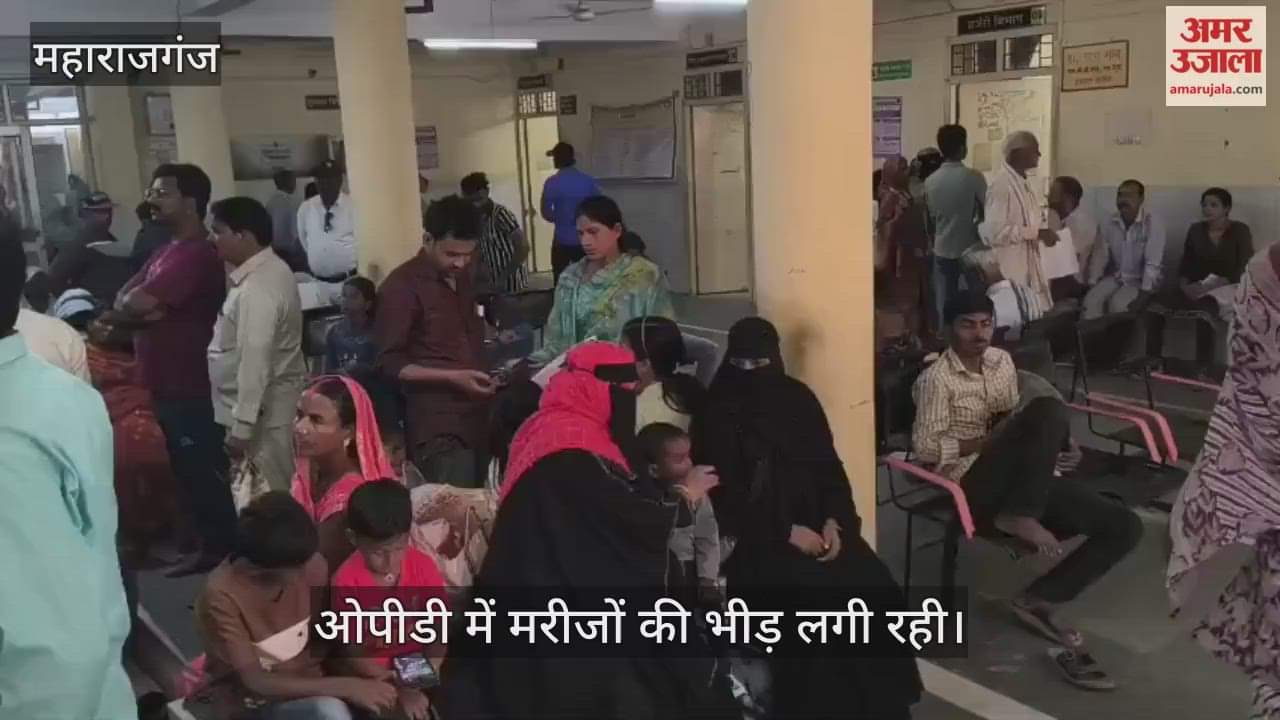 Crowd of patients in the district hospital