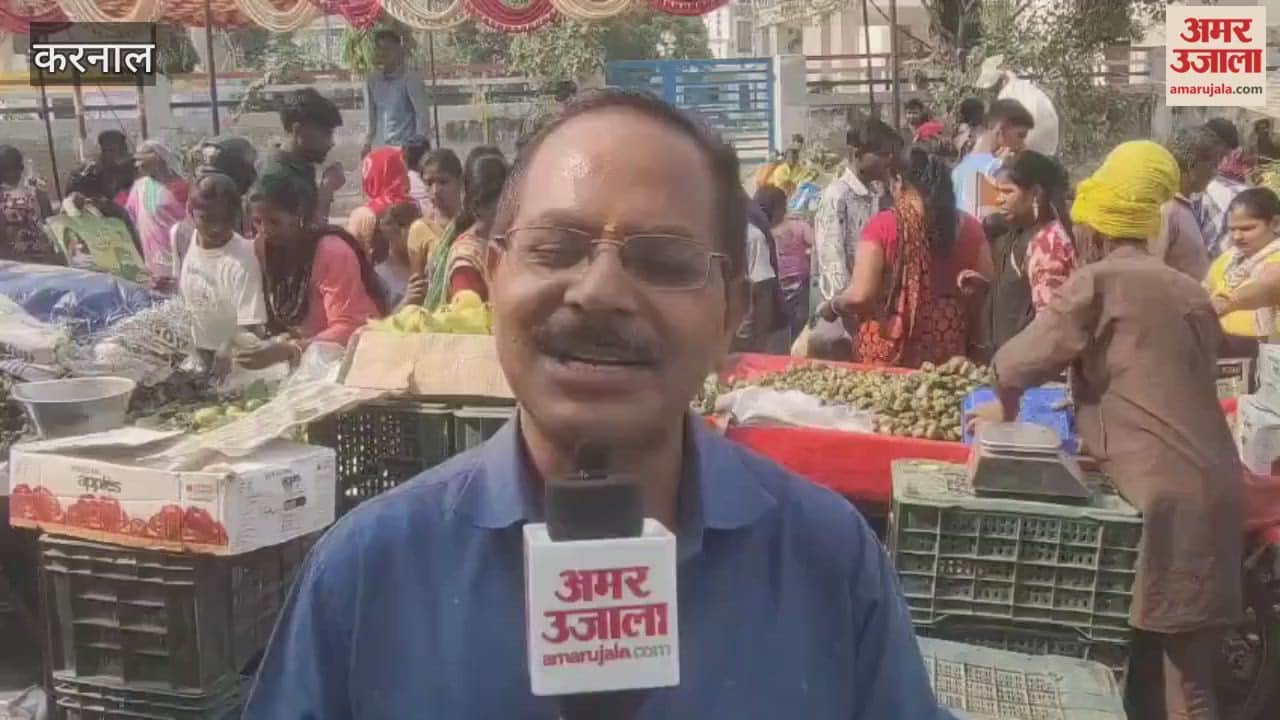 Devotees shop for Chhath Puja in Karnal