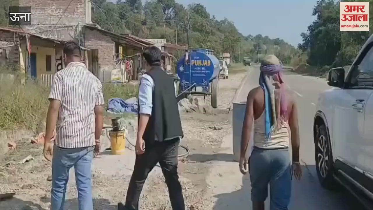 Una MLA Vivek Sharma inspected the drains being constructed in Thanakhas