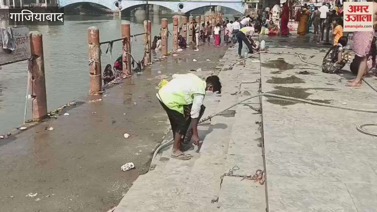 cleaning work begins at Ganga Canal Ghat for chhath puja festival