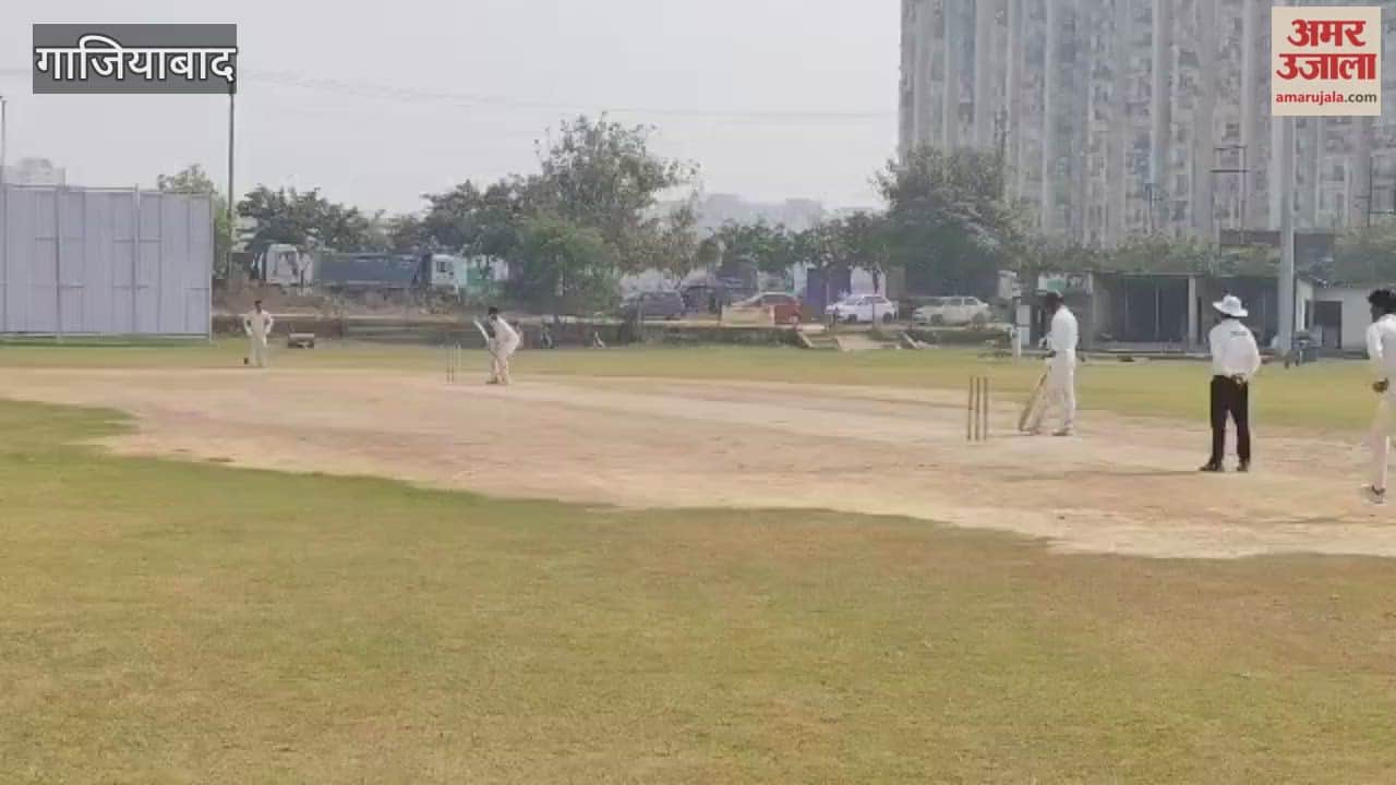 Ghaziabad Players hitting shots in Under 19 cricket tournament