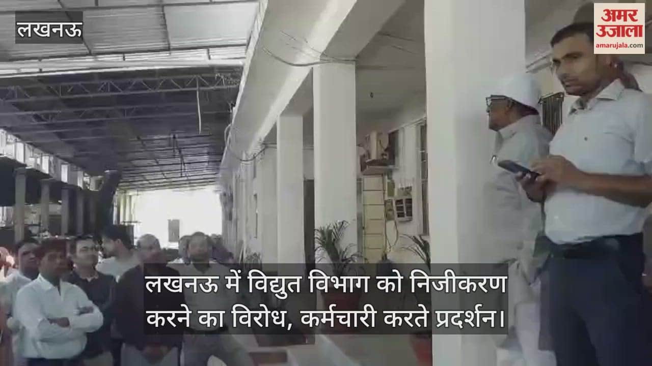 लखनऊ में विद्युत विभाग को निजीकरण करने का विरोध, कर्मचारी करते प्रदर्शन