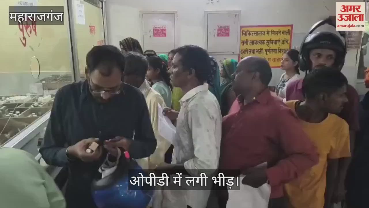 Crowd of patients in the district hospital