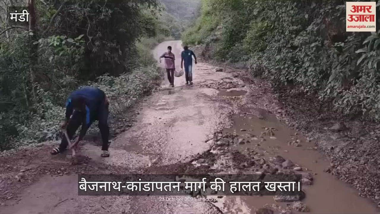 Baijnath-Kandapatan road is in a bad condition, and the youth themselves took charge and filled the potholes.