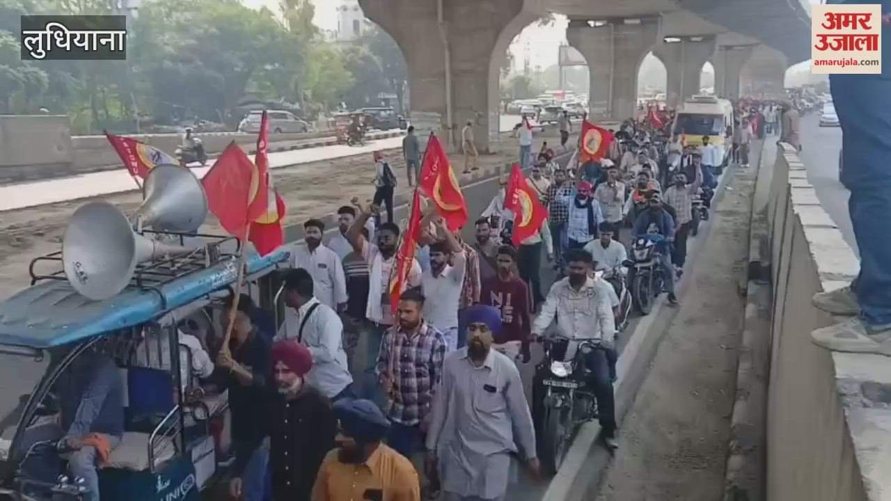 Powercom and Transco Contract Employees Union held a protest rally in Ludhiana.