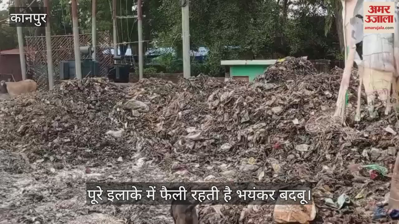 कानपुर: बिठूर रोड किनारे कूड़े के ढेर से जीना मुहाल, ट्रांसफार्मर में भी लग चुकी है आग