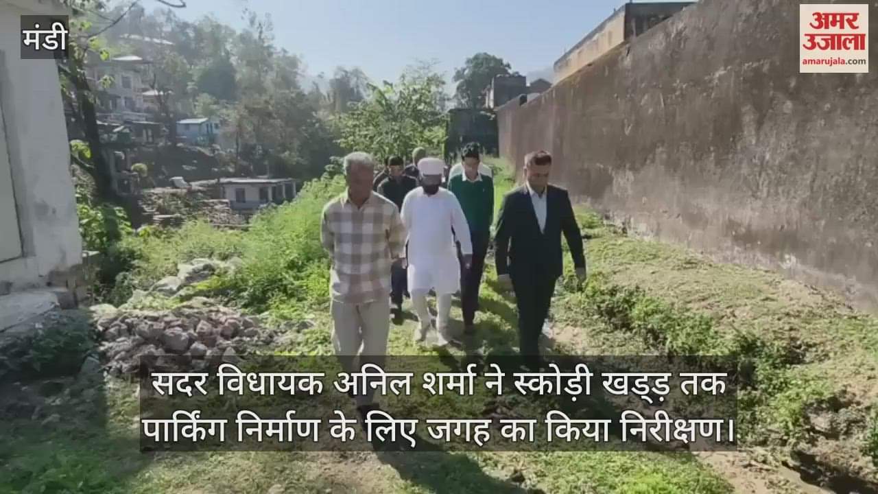 Sadar MLA Anil Sharma inspected the site for construction of parking up to Skodi Khad.