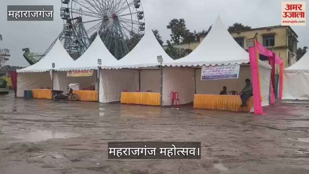 Festival preparations complete, rain makes the premises muddy