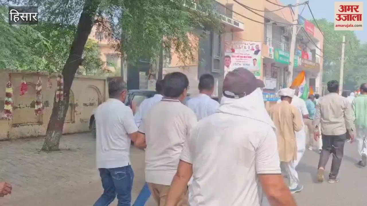 Former MP Brijendra Singh's Sadbhav Yatra reached Hisar city