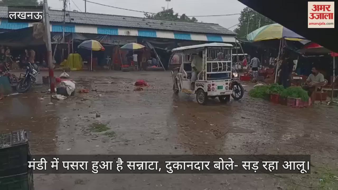 VIDEO: लगातार बारिश के कारण मंडी नहीं पहुंच रहे ग्राहक, दुकानदार बोले- आधा आलू पानी से सड़ गया