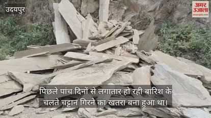 Massive Boulder Falls on Udaipur-Gogunda Highway, Major Accident Averted