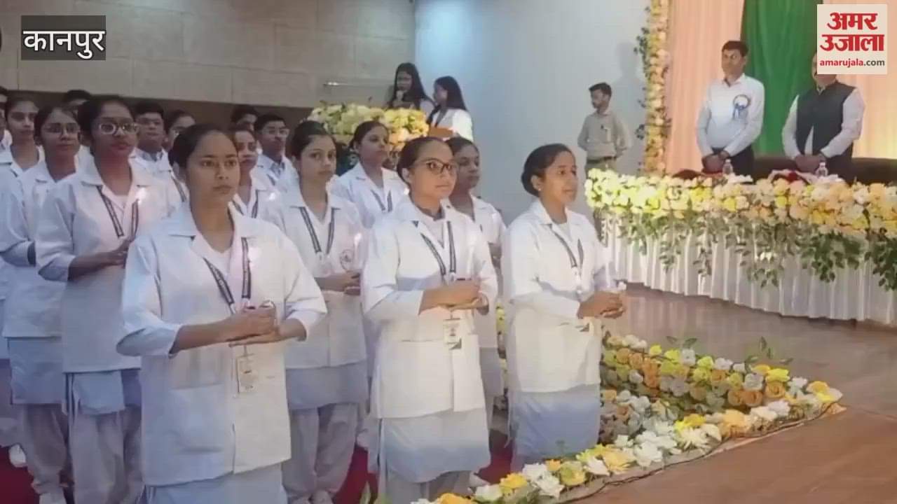 Kanpur: Nursing students lit candles and took a pledge to serve humanity