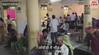 Crowd of patients in the district hospital