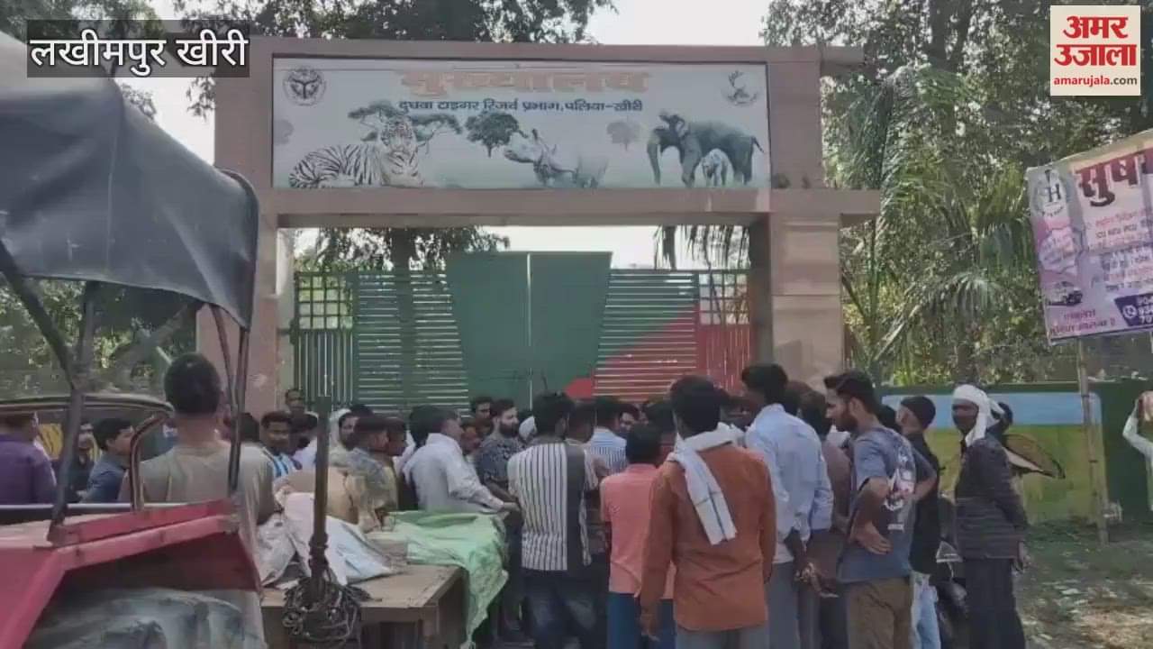 Villagers upset by tiger terror, protest outside Dudhwa headquarters in lakhimpur kheri