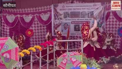 Students showcased the vibrant colors of Haryanvi culture through group dance performances at a cultural festival in Sonipat.