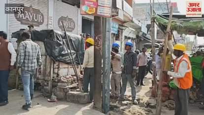 pole was uprooted and bent, causing a power outage for nine hours