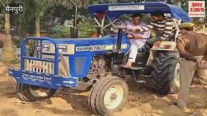 SP Gramin Turns Farmer Drives Tractor Plants Potatoes