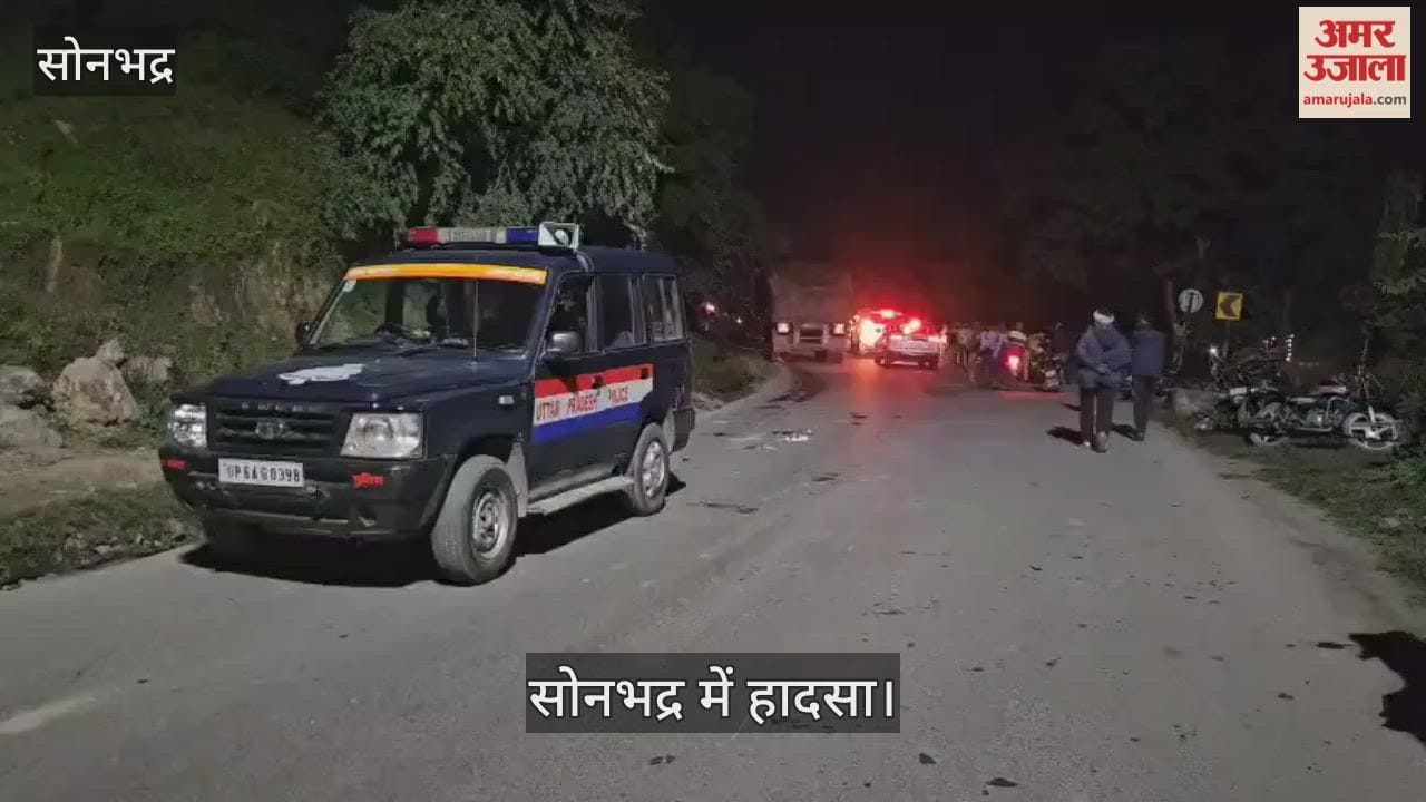 young man died in road accident after run over by trailer in Sonbhadra