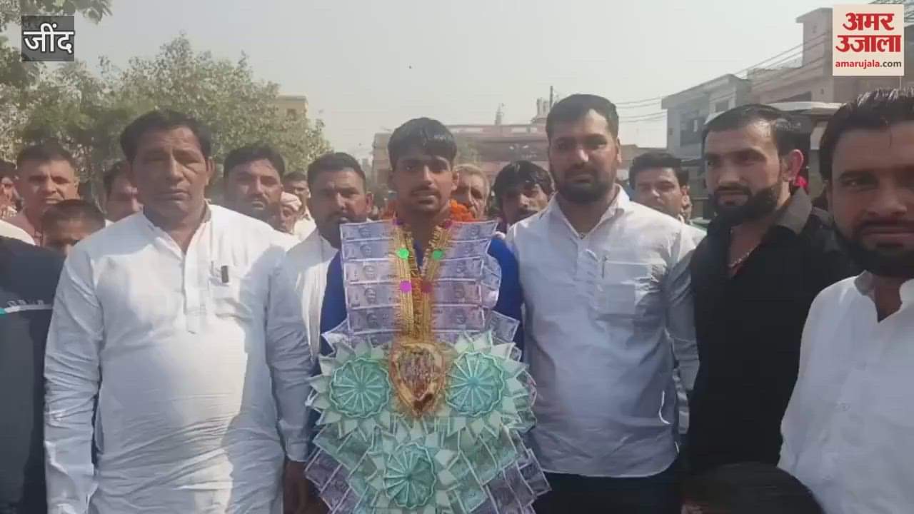 Wrestler Ravindra Dhaka from Lajwana Kalan in Jind won a silver medal at the Asian Youth Games and was given a grand welcome in his village