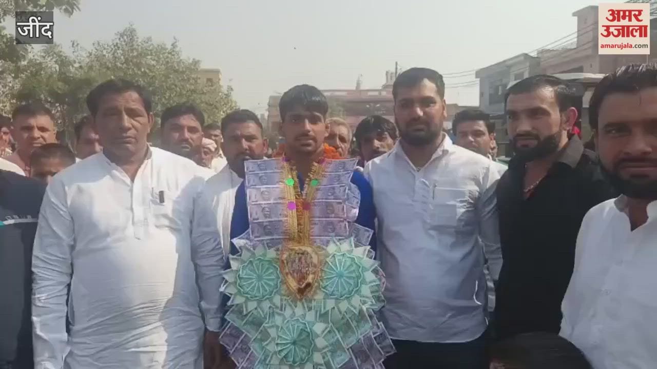 Wrestler Ravindra Dhaka from Lajwana Kalan in Jind won a silver medal at the Asian Youth Games and was given a grand welcome in his village