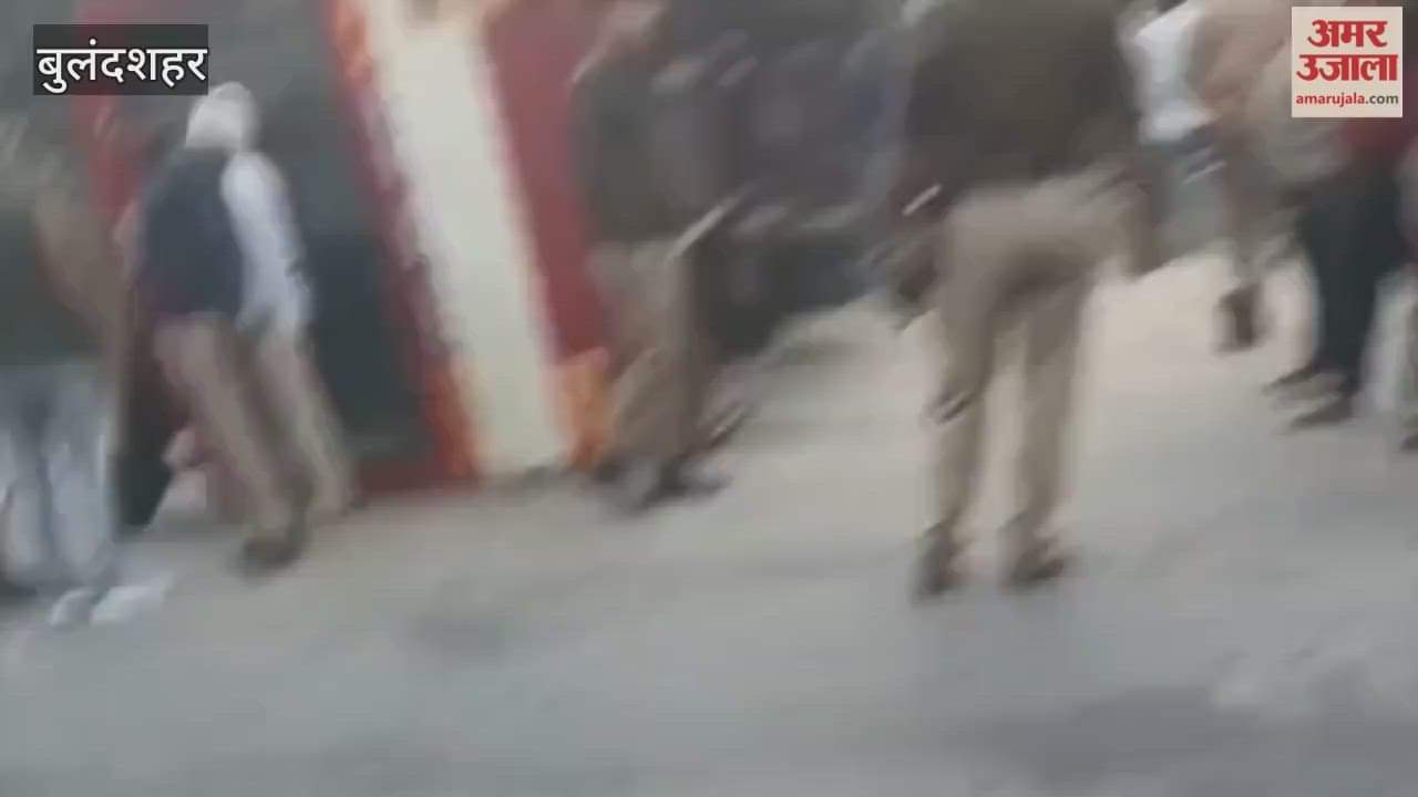Roadways bus lost control and overturned in Bulandshahr