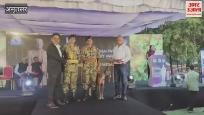 Attari based BSF dog Babita receives Bravery Award
