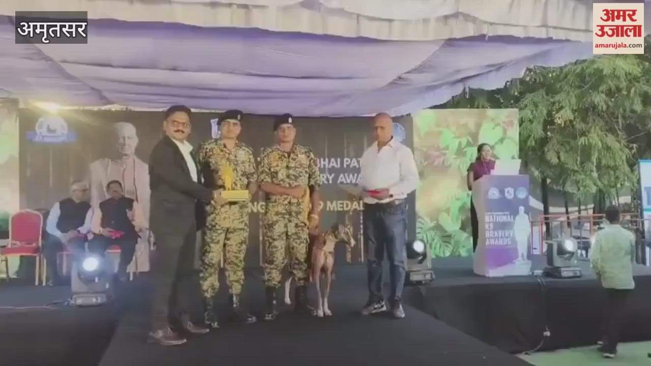 Attari based BSF dog Babita receives Bravery Award