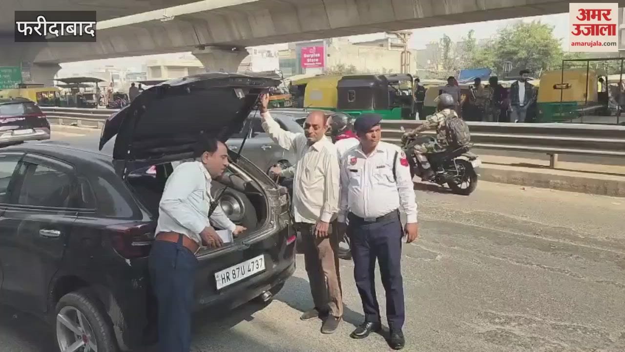 Video: Strictness at Delhi-Faridabad border, traffic police personnel checking vehicles