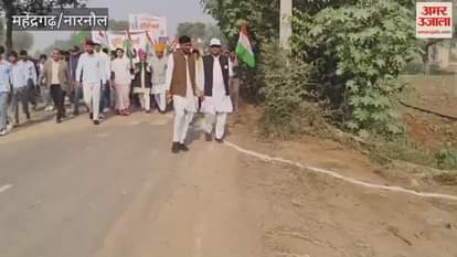 A foot march was organised in Narnaul on the 150th birth anniversary of Sardar Vallabhbhai Patel.
