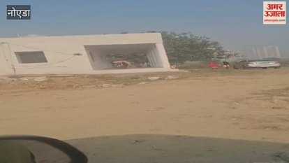 video of school students sweeping school  in Greater Noida