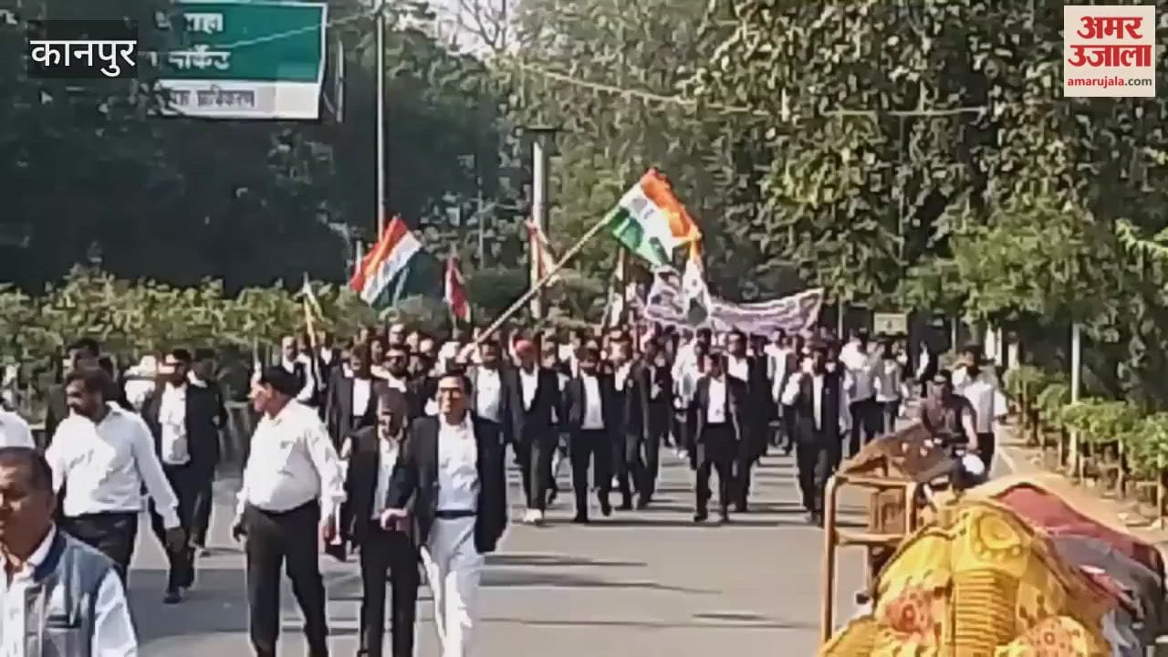 Kanpur: Lawyers stage a foot march to protest police brutality