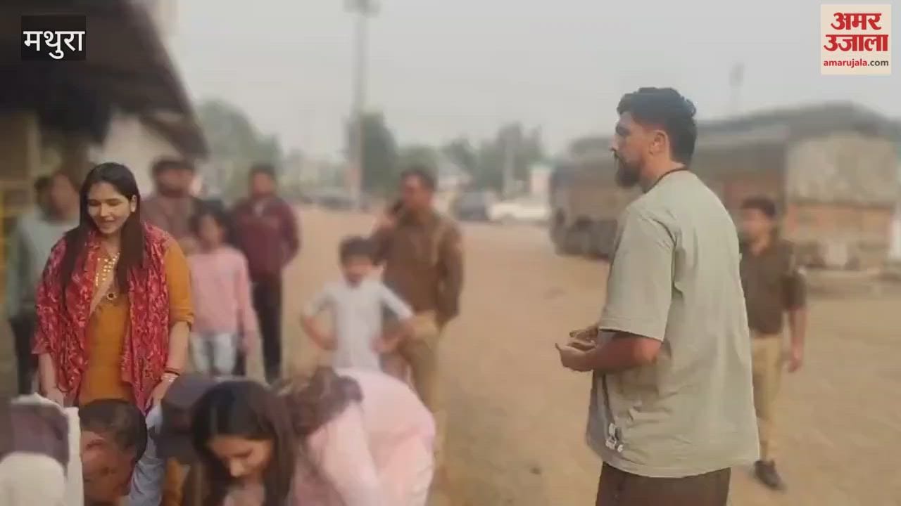 Ishant Sharma and Wife Serve Cows in Barsana