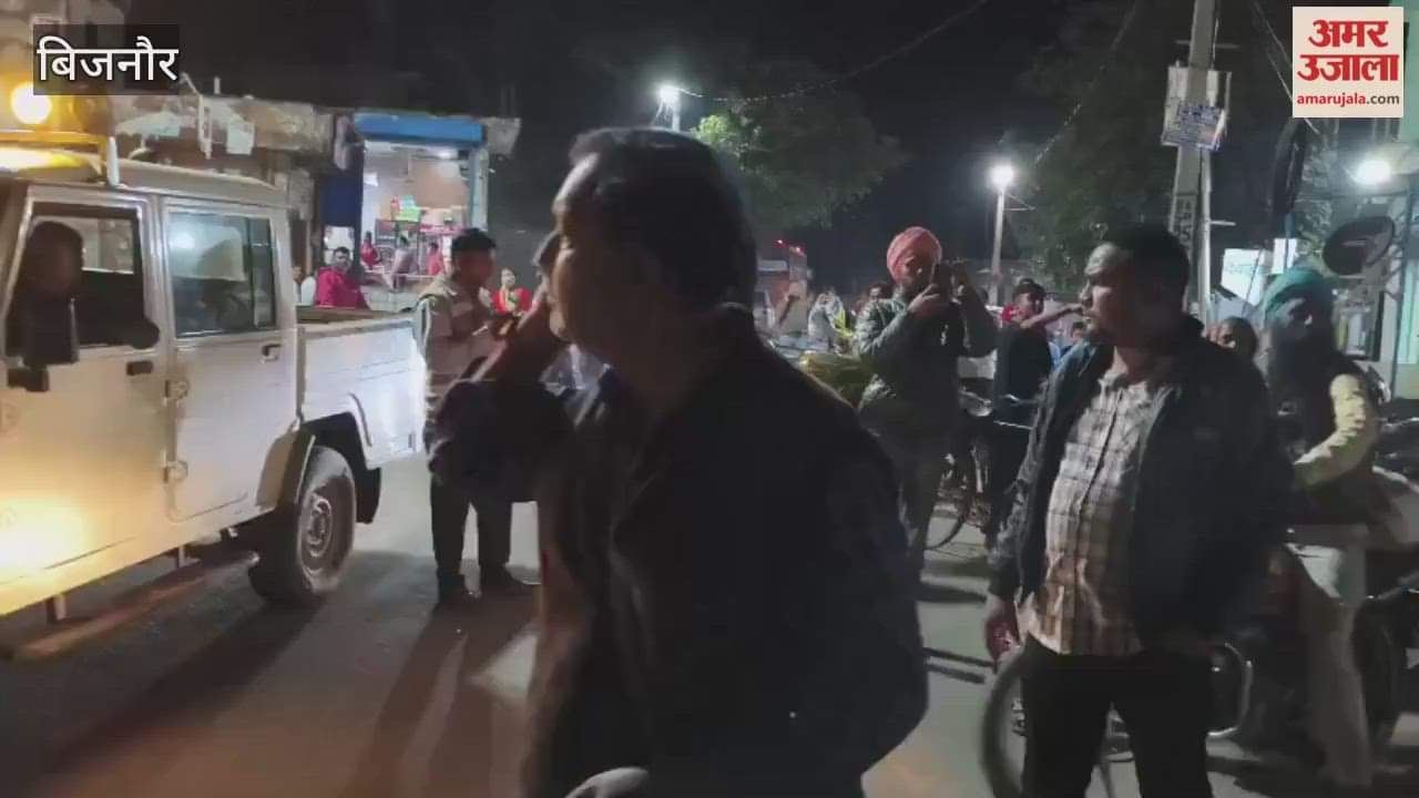 Bijnor: The forest department patrol team chased away the elephant that had come to Jhanda Chowk