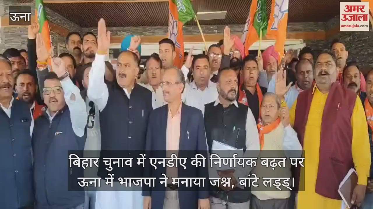 BJP celebrates NDA's decisive lead in Bihar elections, distributes sweets in Una