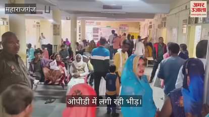 Crowd of patients in the district hospital