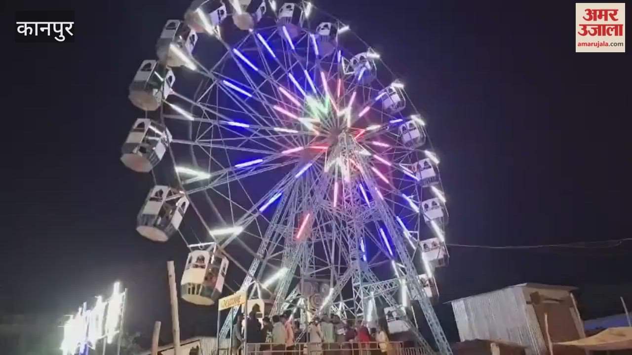 Children are enjoying the swings at the Bhitargaon fair